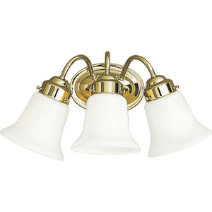 PP337510 Opal Glass 3 Bulb Bathroom Lighting - Polished Brass PP337510 Opal Glass 3 Bulb Bathroom Lighting - Polished Brass