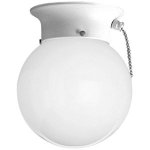 PP360530SW Glass Globe Flush Mount Ceiling Light - White PP360530SW Glass Globe Flush Mount Ceiling Light - White