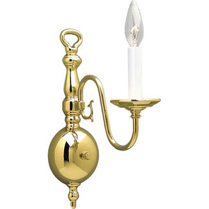 PP380110 Americana 1 Bulb Wall Sconce - Polished Brass PP380110 Americana 1 Bulb Wall Sconce - Polished Brass