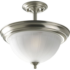 PP387609EBWB Melon Semi Flush Mount Ceiling Light - Brushed Nickel PP387609EBWB Melon Semi Flush Mount Ceiling Light - Brushed Nickel