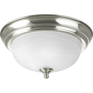 PP392409 Alabaster Flush Mount Ceiling Light - Brushed Nickel PP392409 Alabaster Flush Mount Ceiling Light - Brushed Nickel