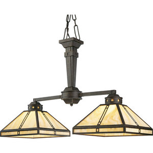 PP410046 Arts & Crafts Linear Pendant Pendant Light - Weathered Bronze PP410046 Arts & Crafts Linear Pendant Pendant Light - Weathered Bronze