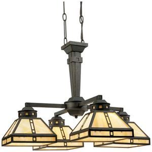 PP410246 Arts & Crafts Mid Sized Chandelier Chandelier - Weathered Bronze PP410246 Arts & Crafts Mid Sized Chandelier Chandelier - Weathered Bronze