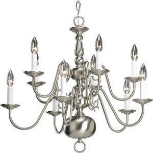 PP435809 Americana Mid Sized Chandelier Chandelier - Brushed Nickel PP435809 Americana Mid Sized Chandelier Chandelier - Brushed Nickel