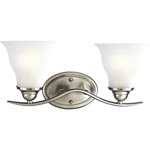 PP319109 Trinity 2 Bulb Bathroom Lighting - Brushed Nickel PP319109 Trinity 2 Bulb Bathroom Lighting - Brushed Nickel
