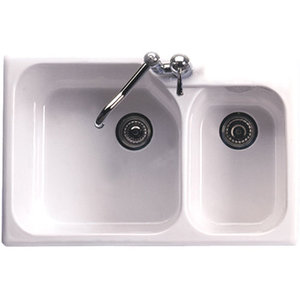 R631700 Allia White/Color Double Bowl Kitchen Sink - White R631700 Allia White/Color Double Bowl Kitchen Sink - White