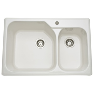 R631768 Allia White/Color Double Bowl Kitchen Sink - Biscuit R631768 Allia White/Color Double Bowl Kitchen Sink - Biscuit