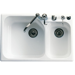 R632700 Allia White/Color Undermount - Double Bowl Kitchen Sink - White R632700 Allia White/Color Undermount - Double Bowl Kitchen Sink - White