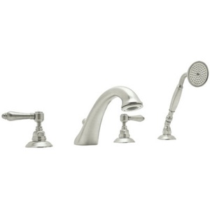 RA1464XMPN Country Bath Deck Mount With Handshower Tub Faucet - Polished Nickel RA1464XMPN Country Bath Deck Mount With Handshower Tub Faucet - Polished Nickel