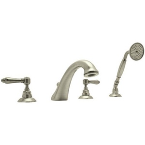 RA1464LMSTN Country Bath Deck Mount With Handshower Tub Faucet - Satin Nickel RA1464LMSTN Country Bath Deck Mount With Handshower Tub Faucet - Satin Nickel
