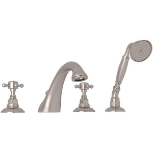 RA1464XMSTN Country Bath Deck Mount With Handshower Tub Faucet - Satin Nickel RA1464XMSTN Country Bath Deck Mount With Handshower Tub Faucet - Satin Nickel