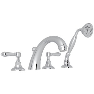 RA2104LMAPC Country Bath Deck Mount With Handshower Tub Faucet - Polished Chrome RA2104LMAPC Country Bath Deck Mount With Handshower Tub Faucet - Polished Chrome