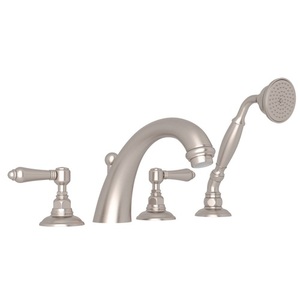 RA2104LMSTN Country Bath Deck Mount With Handshower Tub Faucet - Satin Nickel RA2104LMSTN Country Bath Deck Mount With Handshower Tub Faucet - Satin Nickel