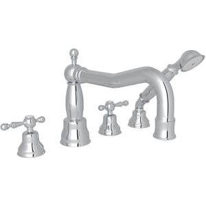 RAC262LAPC Cisal Classic Bath Deck Mount With Handshower Tub Faucet - Polished Chrome RAC262LAPC Cisal Classic Bath Deck Mount With Handshower Tub Faucet - Polished Chrome