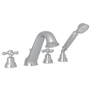 RAC26XAPC Cisal Classic Bath Deck Mount With Handshower Tub Faucet - Polished Chrome RAC26XAPC Cisal Classic Bath Deck Mount With Handshower Tub Faucet - Polished Chrome