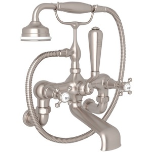 RU3007X1STN Perrin & Rowe Wall Mount Whirlpool Faucet Tub Faucet - Satin Nickel RU3007X1STN Perrin & Rowe Wall Mount Whirlpool Faucet Tub Faucet - Satin Nickel