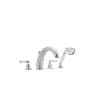 RU3248LAPC Perrin & Rowe Deck Mount With Handshower Tub Faucet - Polished Chrome RU3248LAPC Perrin & Rowe Deck Mount With Handshower Tub Faucet - Polished Chrome