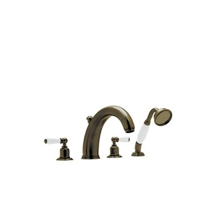 RU3248LEB Perrin & Rowe Deck Mount With Handshower Tub Faucet - English Bronze RU3248LEB Perrin & Rowe Deck Mount With Handshower Tub Faucet - English Bronze