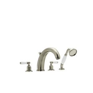 RU3248LSTN Perrin & Rowe Deck Mount With Handshower Tub Faucet - Satin Nickel RU3248LSTN Perrin & Rowe Deck Mount With Handshower Tub Faucet - Satin Nickel
