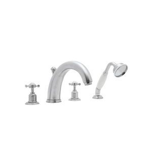 RU3249XAPC Perrin & Rowe Deck Mount With Handshower Tub Faucet - Polished Chrome RU3249XAPC Perrin & Rowe Deck Mount With Handshower Tub Faucet - Polished Chrome