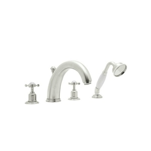 RU3249XPN Perrin & Rowe Deck Mount With Handshower Tub Faucet - Polished Nickel RU3249XPN Perrin & Rowe Deck Mount With Handshower Tub Faucet - Polished Nickel
