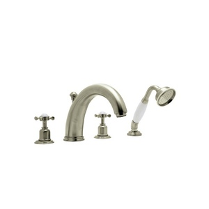 RU3249XSTN Perrin & Rowe Deck Mount With Handshower Tub Faucet - Satin Nickel RU3249XSTN Perrin & Rowe Deck Mount With Handshower Tub Faucet - Satin Nickel