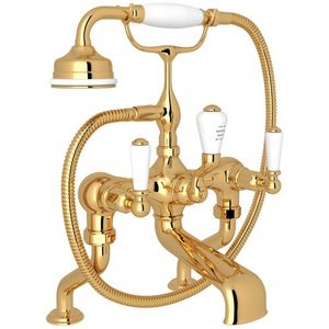 RU3500L1IB Perrin & Rowe Deck Mount With Handshower Tub Faucet - Inca Brass RU3500L1IB Perrin & Rowe Deck Mount With Handshower Tub Faucet - Inca Brass