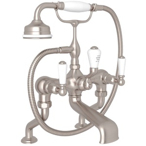 RU3500L1STN Perrin & Rowe Deck Mount With Handshower Tub Faucet - Satin Nickel RU3500L1STN Perrin & Rowe Deck Mount With Handshower Tub Faucet - Satin Nickel