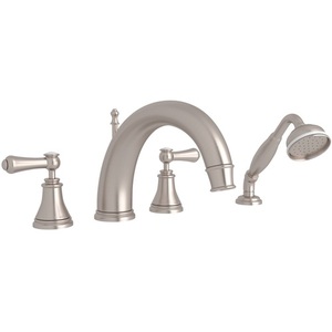 RU3648LSPSTN Perrin & Rowe Deck Mount With Handshower Tub Faucet - Satin Nickel RU3648LSPSTN Perrin & Rowe Deck Mount With Handshower Tub Faucet - Satin Nickel