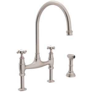 RU4718XSTN2 Perrin & Rowe Two-Handle Kitchen Faucet - Satin Nickel RU4718XSTN2 Perrin & Rowe Two-Handle Kitchen Faucet - Satin Nickel