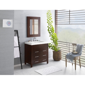 R030331H01/R2166328WH Kali 31" to 44" Bathroom Vanity - Dark Cherry / White R030331H01/R2166328WH Kali 31" to 44" Bathroom Vanity - Dark Cherry / White