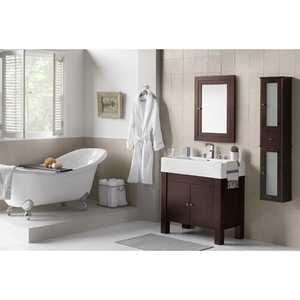 R0325363F07/R2177378WH/R687156 Devon 31" to 44" Bathroom Vanity - Vintage Walnut / White R0325363F07/R2177378WH/R687156 Devon 31" to 44" Bathroom Vanity - Vintage Walnut / White