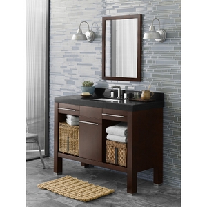 R033748H01/R3633498Q02/R370149 Brennon Over 45" Bathroom Vanity - Dark Cherry / Broad Black TechStone R033748H01/R3633498Q02/R370149 Brennon Over 45" Bathroom Vanity - Dark Cherry / Broad Black TechStone
