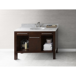 R033748H01/R3011498CW/R310149C Brennon Over 45" Bathroom Vanity - Dark Cherry / Carrara White R033748H01/R3011498CW/R310149C Brennon Over 45" Bathroom Vanity - Dark Cherry / Carrara White