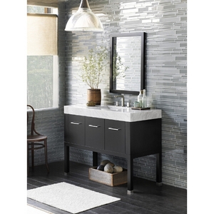 R036848B02/R3044498CW/R200520W Calabira Over 45" Bathroom Vanity - Black / Carrara White R036848B02/R3044498CW/R200520W Calabira Over 45" Bathroom Vanity - Black / Carrara White