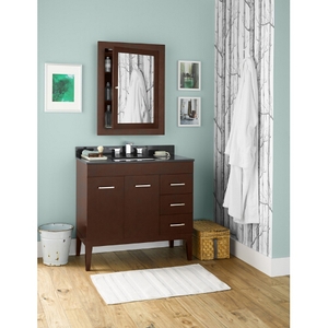 R0370367LH01/R3655378Q02/R3701 Venus 31" to 44" Bathroom Vanity - Dark Cherry / Broad Black TechStone R0370367LH01/R3655378Q02/R3701 Venus 31" to 44" Bathroom Vanity - Dark Cherry / Broad Black TechStone