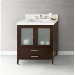 R0392301H01/R3633318Q01/RON370 Juno 31" to 44" Bathroom Vanity - Dark Cherry / Solid White TechStone R0392301H01/R3633318Q01/RON370 Juno 31" to 44" Bathroom Vanity - Dark Cherry / Solid White TechStone
