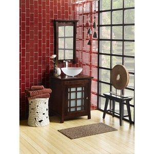 R040425F07 Shoji Vanity Base Bathroom Vanity - Vintage Walnut R040425F07 Shoji Vanity Base Bathroom Vanity - Vintage Walnut