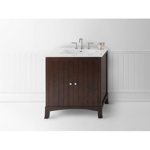 R0505304F07/R2122318WH Hampton 31" to 44" Bathroom Vanity - Vintage Walnut / White R0505304F07/R2122318WH Hampton 31" to 44" Bathroom Vanity - Vintage Walnut / White