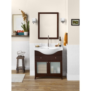 R05383171H01/R2181321WH Adara 31" to 44" Bathroom Vanity - Dark Cherry / White R05383171H01/R2181321WH Adara 31" to 44" Bathroom Vanity - Dark Cherry / White