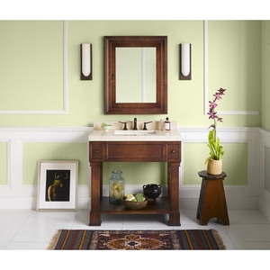 R063936F11/R3033378MY/R310137M Palmero 31" to 44" Bathroom Vanity - Colonial Cherry / Cream Beige R063936F11/R3033378MY/R310137M Palmero 31" to 44" Bathroom Vanity - Colonial Cherry / Cream Beige