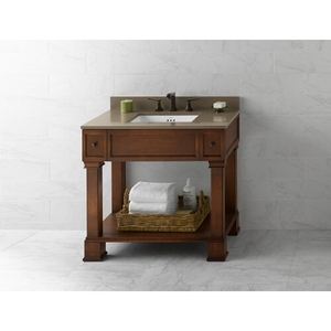 R063936F11/R3622378Q27/R370137 Palmero 31" to 44" Bathroom Vanity - Colonial Cherry / Grand Green TechStone R063936F11/R3622378Q27/R370137 Palmero 31" to 44" Bathroom Vanity - Colonial Cherry / Grand Green TechStone