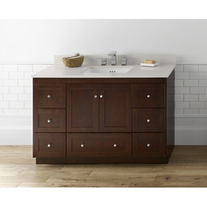 R0819483H01/R3622498Q28/R37014 Shaker Over 45" Bathroom Vanity - Dark Cherry / Wide White TechStone R0819483H01/R3622498Q28/R37014 Shaker Over 45" Bathroom Vanity - Dark Cherry / Wide White TechStone