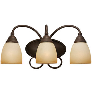 S4410672 Montclaire 3 Bulb Bathroom Lighting - Olde Iron S4410672 Montclaire 3 Bulb Bathroom Lighting - Olde Iron