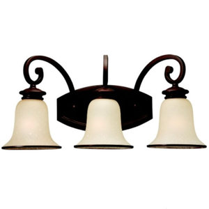 S44146814 Acadia 3 Bulb Bathroom Lighting - Misted Bronze S44146814 Acadia 3 Bulb Bathroom Lighting - Misted Bronze