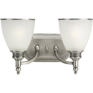 S44350965 Laurel Leaf 2 Bulb Bathroom Lighting - Antique Nickel S44350965 Laurel Leaf 2 Bulb Bathroom Lighting - Antique Nickel