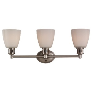 S44475962 Century 3 Bulb Bathroom Lighting - Brushed Nickel S44475962 Century 3 Bulb Bathroom Lighting - Brushed Nickel