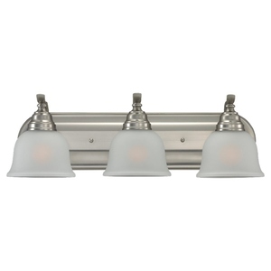 S44627BLE962 Wheaton 3 Bulb Bathroom Lighting - Brushed Nickel S44627BLE962 Wheaton 3 Bulb Bathroom Lighting - Brushed Nickel