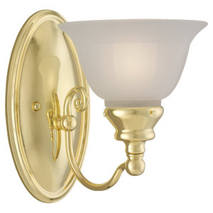 S4465002 Canterbury 1 Bulb Wall Sconce - Polished Brass S4465002 Canterbury 1 Bulb Wall Sconce - Polished Brass