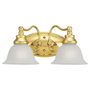 S4465102 Canterbury 2 Bulb Bathroom Lighting - Polished Brass S4465102 Canterbury 2 Bulb Bathroom Lighting - Polished Brass